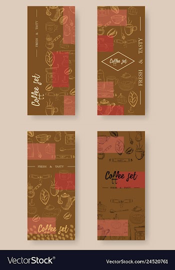 Set of vertical banners with graphic design vector image