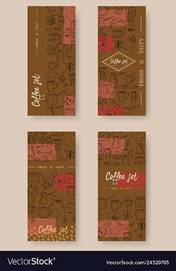 Set of vertical banners with graphic design vector image