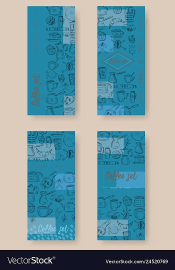 Set of vertical banners with graphic design vector image