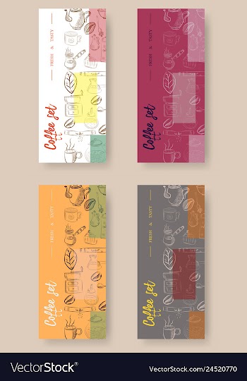 Set of vertical banners with graphic design vector image