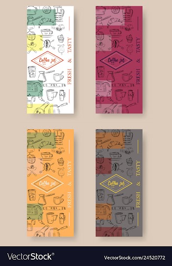 Set of vertical banners with graphic design vector image