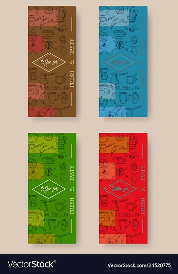 Set of vertical banners with graphic design vector image