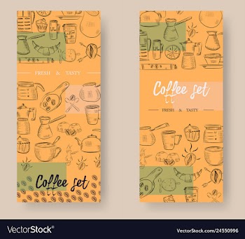 Set of vertical banners with graphic design vector image