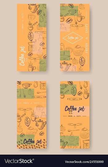 Set of vertical banners with graphic design vector image