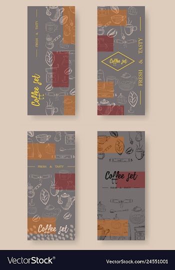 Set of vertical banners with graphic design vector image