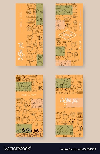 Set of vertical banners with graphic design vector image