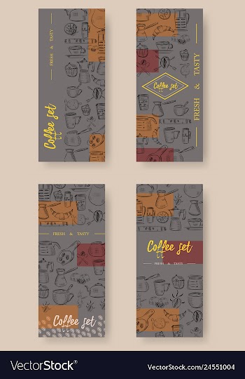 Set of vertical banners with graphic design vector image