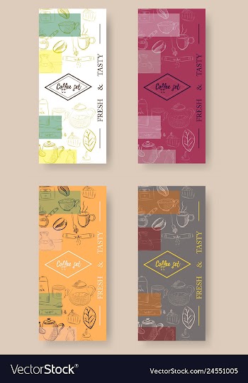 Set of vertical banners with graphic design vector image