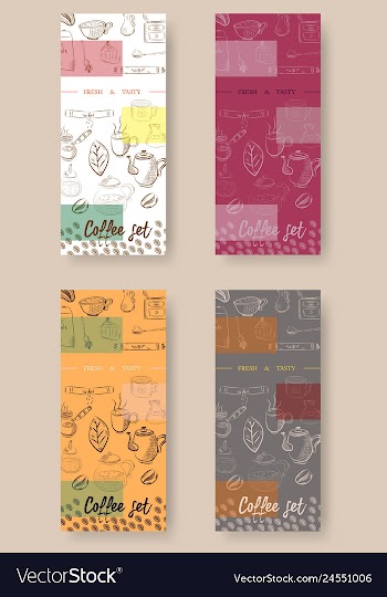 Set of vertical banners with graphic design vector image