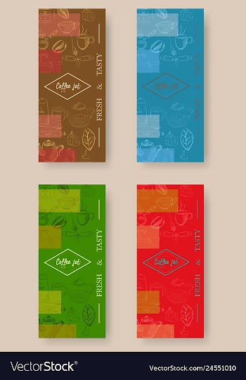 Set of vertical banners with graphic design vector image