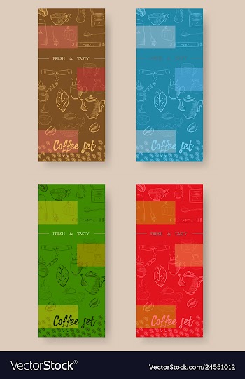 Set of vertical banners with graphic design vector image