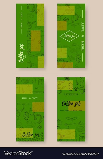 Set of vertical banners with graphic design vector image