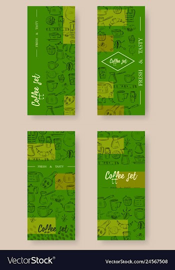 Set of vertical banners with graphic design vector image
