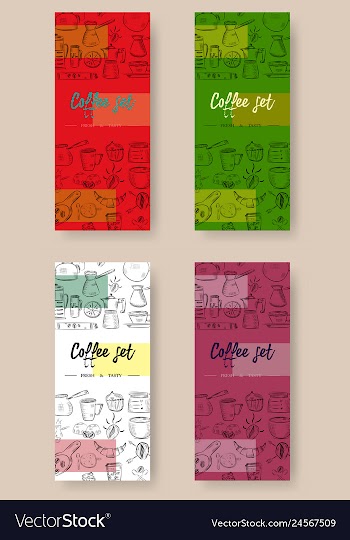 Set of vertical banners with graphic design vector image