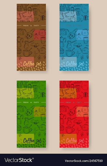 Set of vertical banners with graphic design vector image