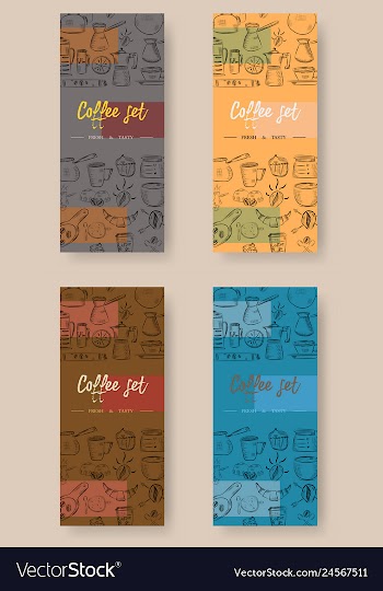 Set of vertical banners with graphic design vector image