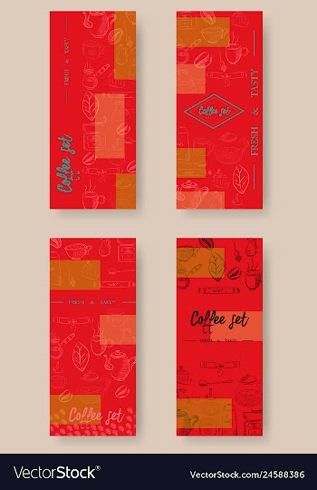 Set of vertical banners with graphic design vector image