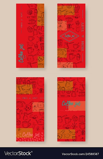 Set of vertical banners with graphic design vector image