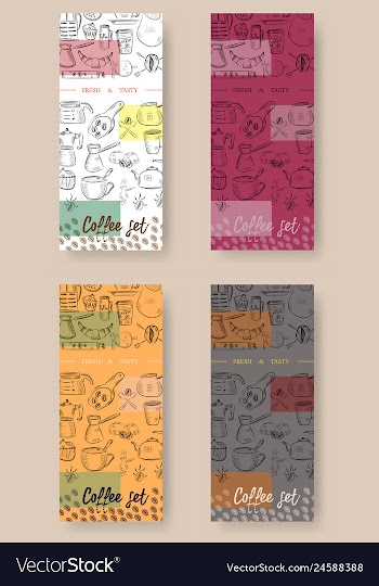 Set of vertical banners with graphic design vector image