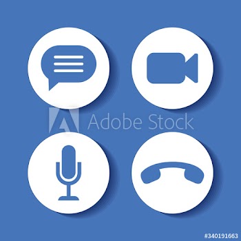 set of video conference icons design