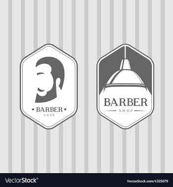  					Set of vintage barber shop logos vector image														