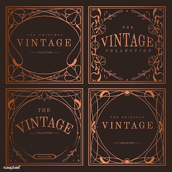 Set of vintage bronze art nouveau badges vect.. | Free stock vector - 519511