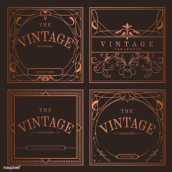 Set of vintage bronze art nouveau badges vect.. | Free stock vector - 519587