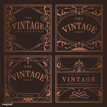 Set of vintage bronze art nouveau badges vect.. | Free stock vector - 519588
