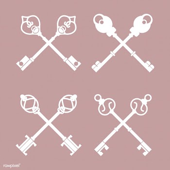Set of vintage crossed key vectors | Free stock vector - 543102