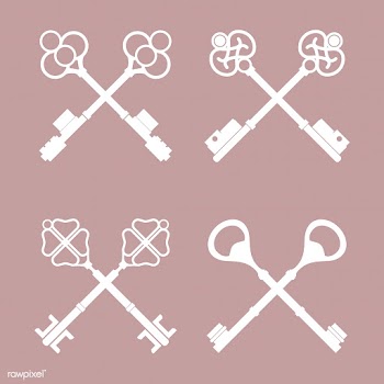 Set of vintage crossed key vectors | Free stock vector - 543195