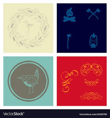 Set of vintage frames on a white background vector image
