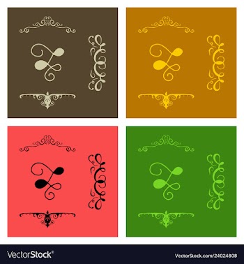 Set of vintage frames on a white background vector image