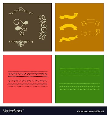 Set of vintage frames on a white background vector image