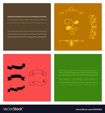 Set of vintage frames on a white background vector image