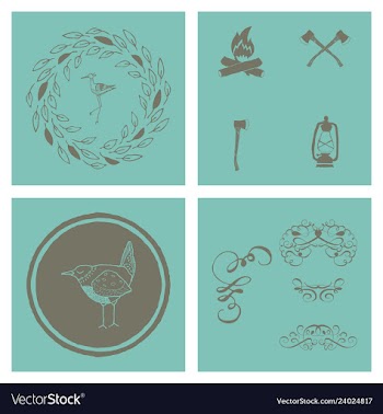 Set of vintage frames on a white background vector image