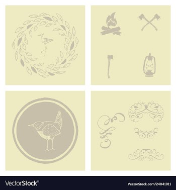 Set of vintage frames on a white background vector image