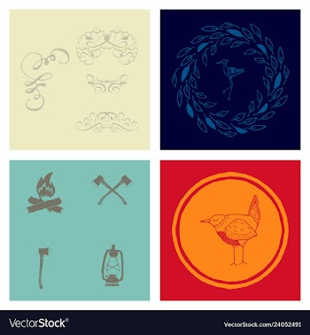 Set of vintage frames on a white background vector image