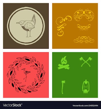 Set of vintage frames on a white background vector image