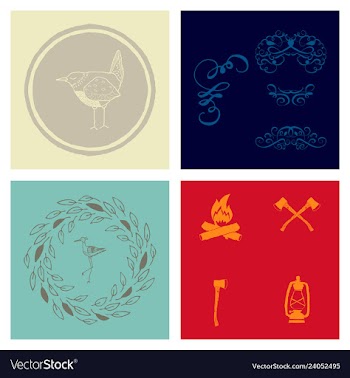 Set of vintage frames on a white background vector image