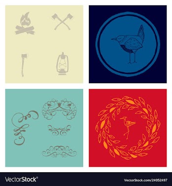 Set of vintage frames on a white background vector image
