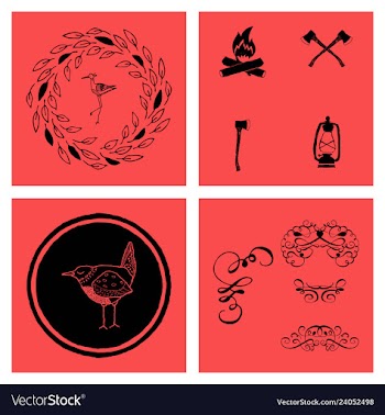 Set of vintage frames on a white background vector image