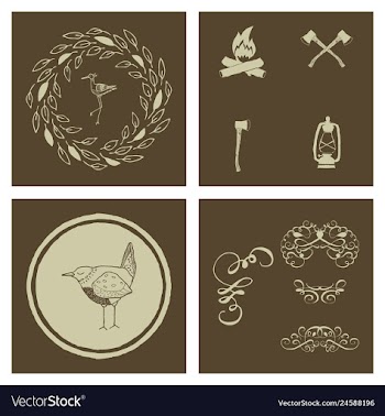 Set of vintage frames on a white background vector image