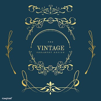 Set of vintage golden art nouveau badges on b.. | Free stock vector - 519514