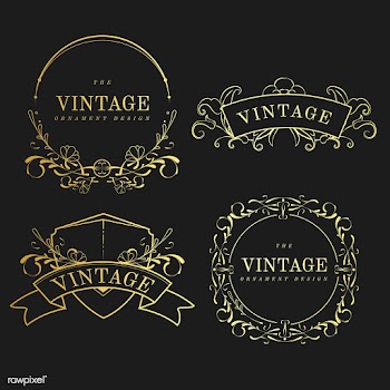 Set of vintage golden art nouveau elements ve.. | Free stock vector - 519500