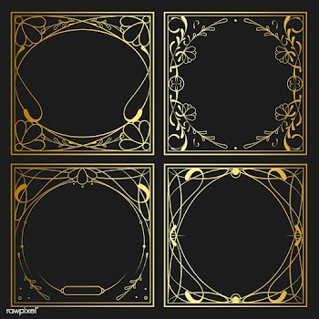 Set of vintage golden art nouveau elements ve.. | Free stock vector - 519506