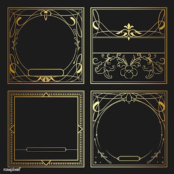 Set of vintage golden art nouveau elements ve.. | Free stock vector - 519545