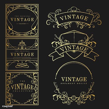 Set of vintage golden art nouveau elements ve.. | Free stock vector - 519550