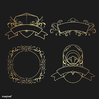 Set of vintage golden art nouveau elements ve.. | Free stock vector - 519559