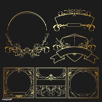 Set of vintage golden art nouveau elements ve.. | Free stock vector - 519578