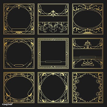 Set of vintage golden art nouveau elements ve.. | Free stock vector - 519601
